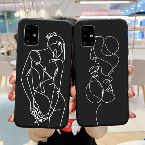 Abstract Line Case For Samsung Galaxy A21S A51 A71 A01 A11 A31 A41 A70 A50 A30 A40 A20 A10 S20 FE S10 Note 20 Ultra Soft Cover
