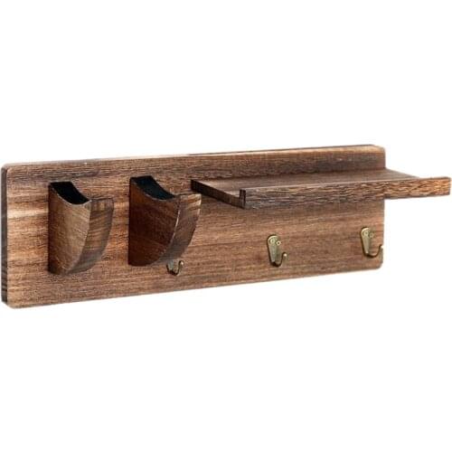 Guitar Wall Hanger Wood Guitar Wall Mount Guitar Hanging Rack with Pick Holder and 3 Hook