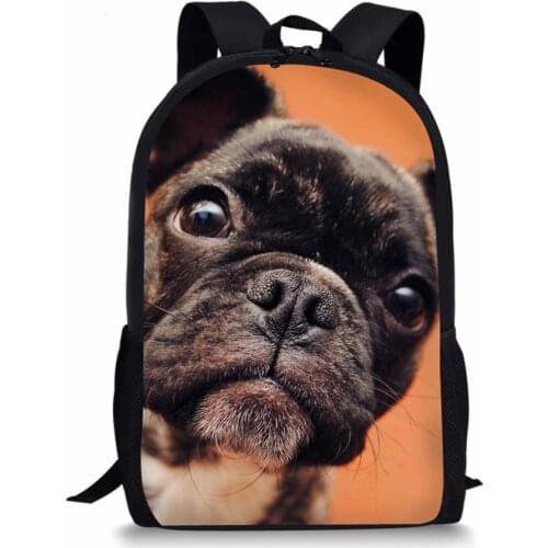 Kids School Bags Little Cute Bulldogs Prints Pattern Travel Backpack Kawaii Animal Design Toddler Boys School Backpack