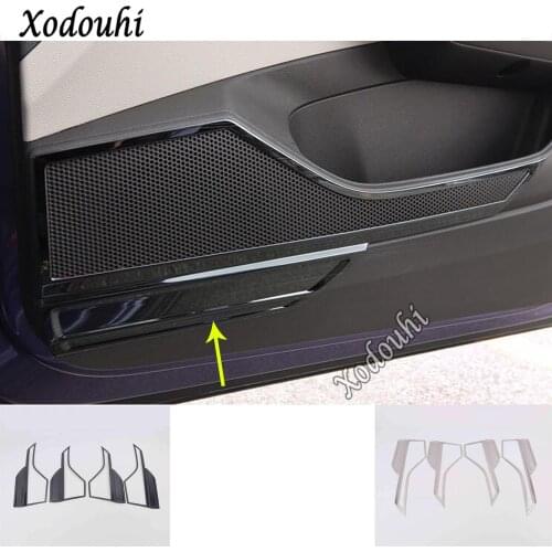 For Volkswagen VW T-cross Tcross 2018 2019 2020 Car Stick Stainless Steel Frame Detector Inside Door Audio Speak Sound Ring Trim