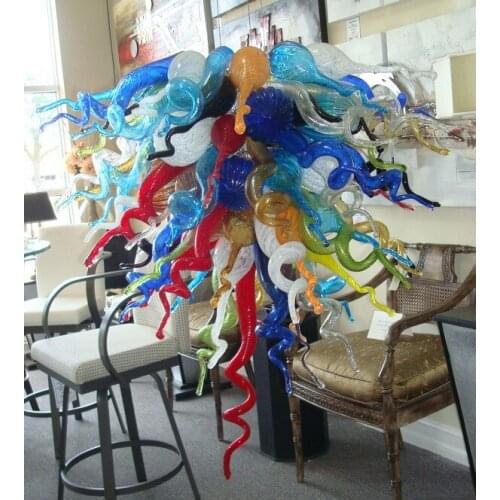Hot Sale Multicolor Spanish Tropical Chihuly LED Handmade Blown GLass Chandelier Lighting