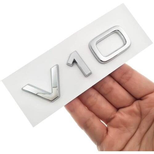 V10 Chrome Logo Sticker for Audi TT RS7 SQ5 A8L Letter Number Emblem Glossy Black Car Styling Fender Side Trunk Badge Logo