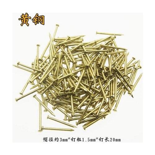 Chinese copper nail head nail small copper drum Brass Antique furniture hinge pin 1.5MM*20MM