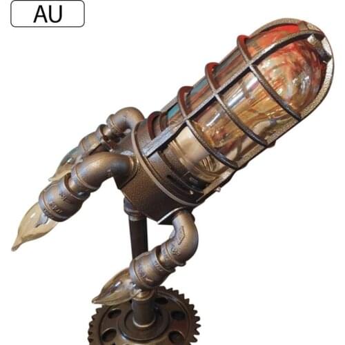 Indoor Home Desk Table Moon Night Lamp Decor Rocket Night Light for Space Lover Indoor Steampunk Rocket Lamp Punk Style Lights