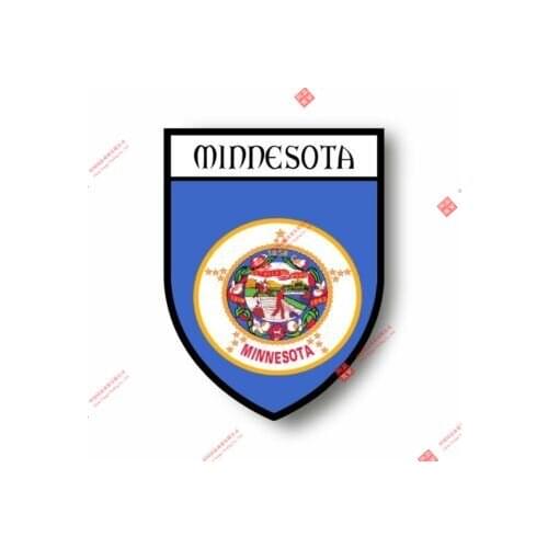 Creative PVC Stickers Decal Souvenir Vinyl Car Shield City Flag World Crest Usa Minnesota Car Decal Decoration Laptop