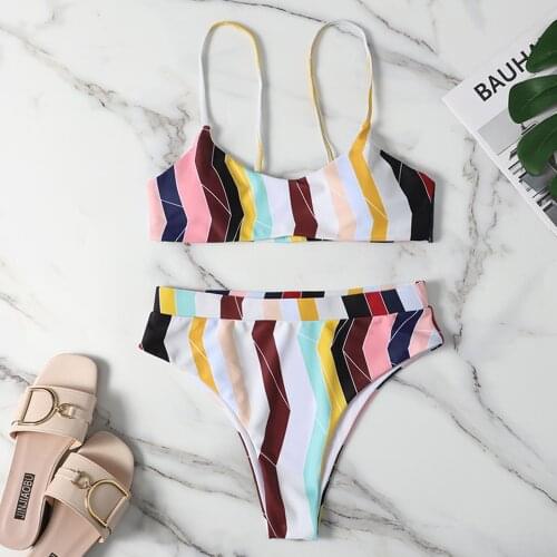 #L0 Sling Split Bikinis Set Womens Splicing Printed Swimwear Sexy And Comfortable Swimsuit Beachwear Swimwear Women Push