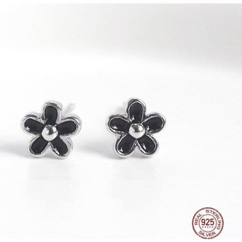 LKO Simplicity Cute Plum Blossom Flower 925 Sterling Silver Stud Earrings For Women Girls Sweet Earring Party Jewelry Gifts