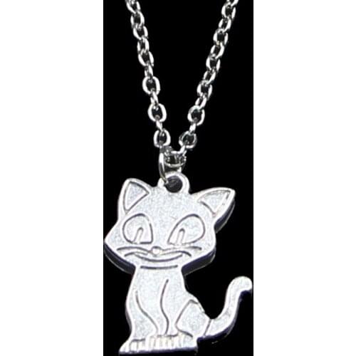 Fashion 24*19mm Double Sided Cat Pendant Necklace Link Chain For Female Choker Necklace Creative Jewelry party Gift