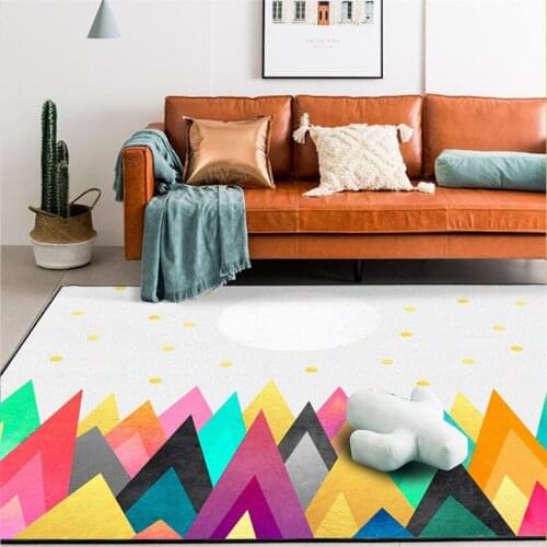 Fashion Color mountain sun door mat Bedroom anti-slip door mat custom made plush carpet living room floor mat bedside rug