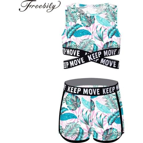 Fashion Kids Girls Swimwear Swimsuit Children Crop Tops and Shorts Childs Tracksuit Two Piece Summer Bathing Suit Beach Wear