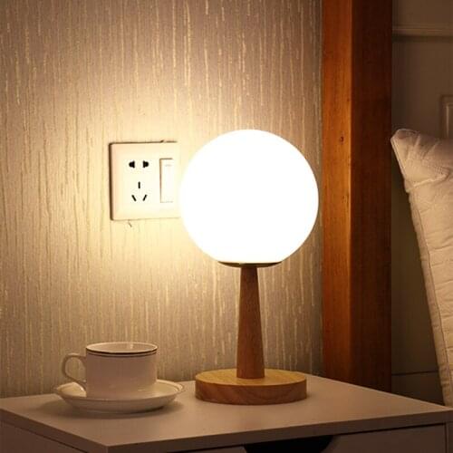 USB Plug-in White Glass Table Lamp Bedside Table Bedroom Remote Control Bedside Lamp Lamps for Bedroom