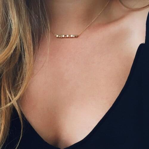 Delicate Gold Filled Necklace Bridesmaids Gift, Unique Necklace, Gold Beads, Birthday Gift