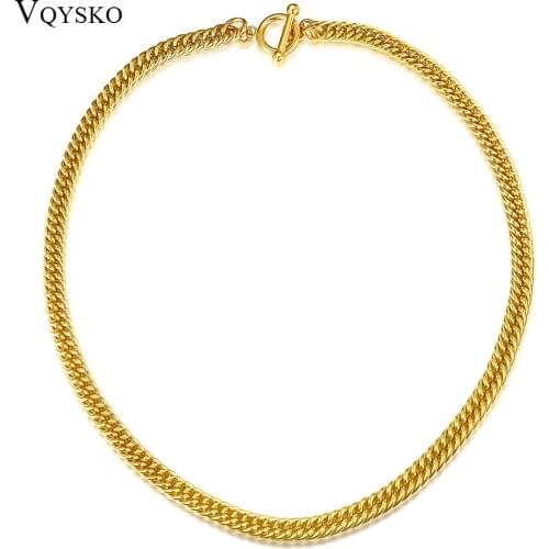 Stainless Steel OT Toggle Clasp Thick Link Chain Necklace For Men Women Hip Hop Chunky Choker Necklace Christmas Jewelry Gift