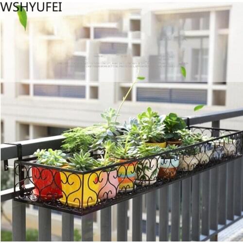 Hanging Rack Organizer Flower Pot Storage Basket Rack Closet Holders Balcony Rail Planter Shelf Fence Railing Flower Pots Holder