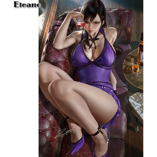 Custom Print Anime Purple Tights Waiter Sexy Anime Girl Art Posters Wall Art Canvas Painting for Living Room Home Decor Picture