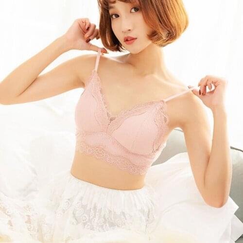 Sexy Lace Bra Filled Bra Cotton Underwear Breathable Underwear Wireless Filled Seamless Bra Women