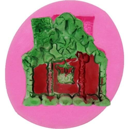DIY Liquid Silicone Mold Castle-shaped Christmas House Fondant Chocolate Mold Cake Decoration Baking Tool