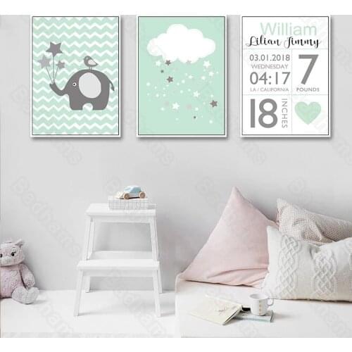 Modern Decoration Home Simple Triptych Living Room Background Mural Cartoon Cute Childrens Room Canvas Hanging Painting