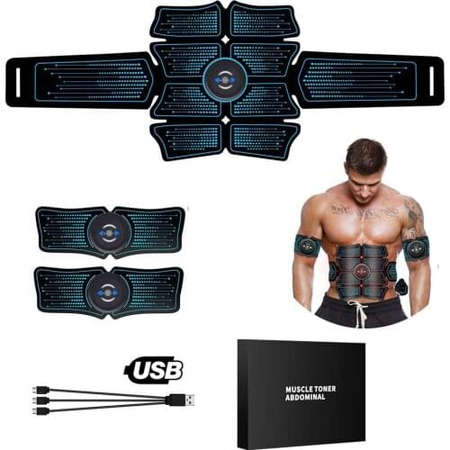 Abdominal Muscle Stimulator Trainer EMS Abs Fitness Equipment Training Gear Muscles Electrostimulator Toner USB Charging Gym