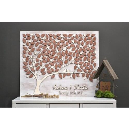 3D Custom Wedding Guest Book,Alternative Love Tree Custom Unique Guest Book,Leaves Rustic Wedding,Rustic Wooden Tree of Life