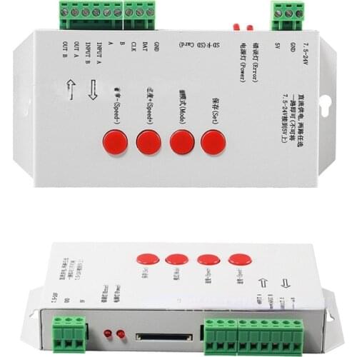 LED Full Color Controller T-1000S 2048 Point Control External Control with SD Card Programmable Phantom Color Controller