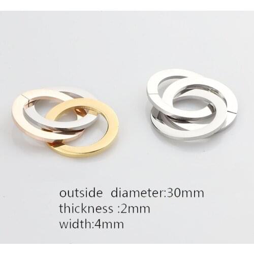 100% Stainless Steel Three Ring Pendant For Jewelry Making Three Circles Charm Mirror Polished Wholesale 5pcs