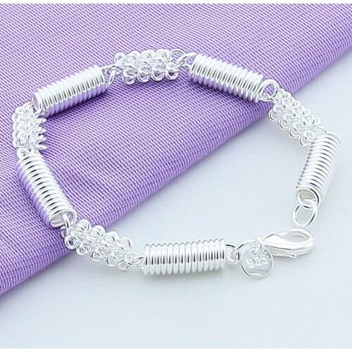 High Quality 925 Sterling Silver Jewelry Chain Link Bracelet for Women Men Classic Jewelry Wholesale New 2019