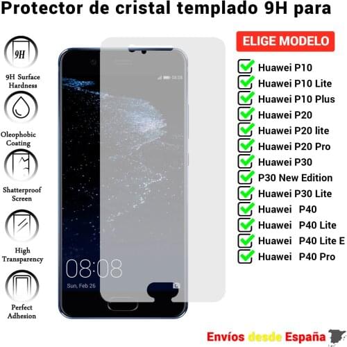 Screen Protector for Huawei P10 P20 P30 P40 Lite Plus Pro New Edition E. Movil transparent tempered glass