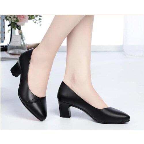 Women Heels Black Red Leather High Heel luxury designer Shoes 2021 New Lady Office Pumps Shoes for Women