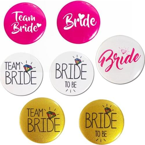 1Pcs Team Bride Badge Bachelor Party Bridesmaid Decoration Badge Hen Party Bride To Be Wedding Party Supplies