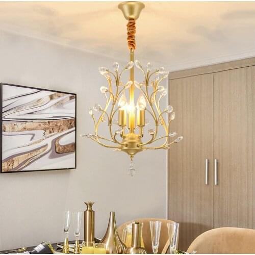 ZuuuVny Modern Crystal Chandelier Indoor Lighting For Bedroom Ceiling Gold Black lustres de cristal Avize Light Fixtures