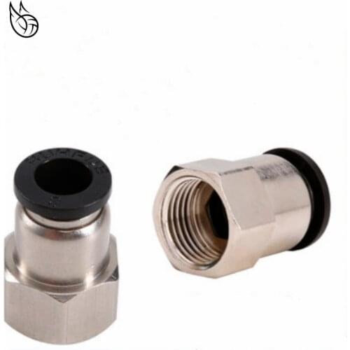 1Pcs PCF4 PCF6 PCF8 PCF10 PCF12 Black Pneumatic Connectors Female Straight One-touch fittings