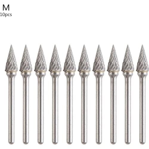 10pcs Tungsten Carbide Steel Rotary Burrs Set Grinding Head Rotary File 896B