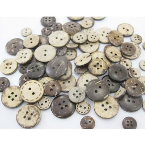100pcs coconut buttons multisizes round shape sewing baby clothes buttons DIY garment ornament