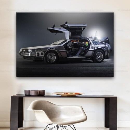 1985 DeLorean DMC 12 Back to the Future Wall Art Car Posters HD Canvas Paintings Wall Picture for Living Room Home Decor