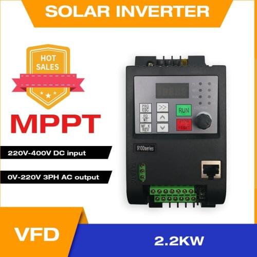 2.2KW VFD Solar Inverter 3HP Output 220V Water Pump Driver Speed Control