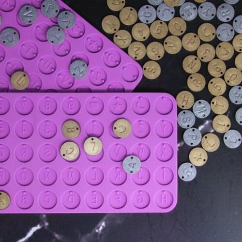 2Pcs DIY Initial Letter Pendant Resin Mold Letter Number Round Discs Mold Alphabet Bead Bracelet Necklace Jewelry Making T84A