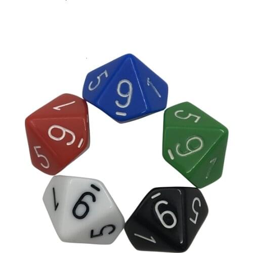 50/100/200 Pcs/Lot Multicolor D10 Originality Dice Acrylic Rounded Corner Multi-faceted Dice Set Game Dice