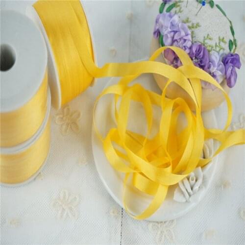 7mmX10m,50m/roll solid colors of 100% pure silk embroidery ribbon thin taffeta silk ribbon habotai hand dyed silk satin ribbon