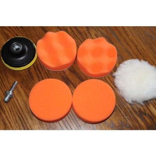 7pcs/set 3 inch Buffing Pad Auto Car Polishing sponge Wheel Kit With M10 Drill Adapter Buffer