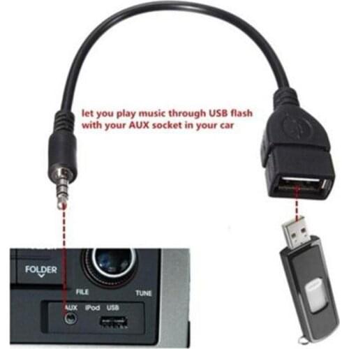 3.5mm Male Audio AUX Jack To USB 2.0 Type A Female OTG Converter Adapter Cable DE08 Drop Shipping Computer Cables & Connectors