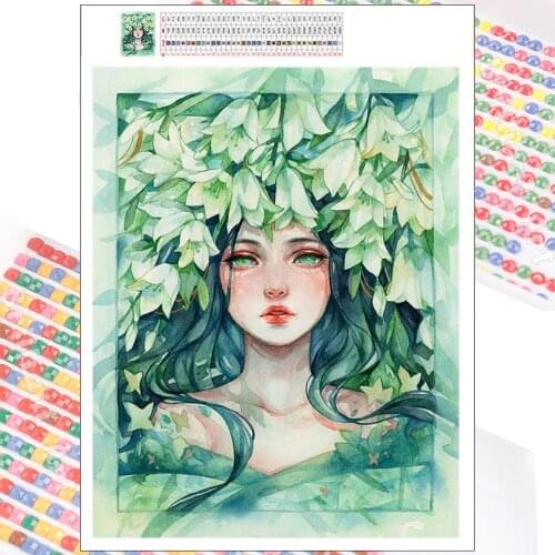 Diamond Art Painting 5D Cartoon Girls DIY Portrait Mosaic Kit Hobby Embroidery Flower Wall Sticker Cross Stitch Home Decoration