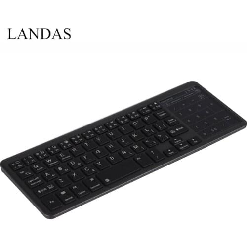 Landas Wireless Touchpad Keyboard Bluetooth For iPad Cover Stand Battery Charging Backlit Keyboard Touchpad For Mac Smartphone