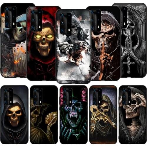 T87 Grim Reaper Skull Skeleton Case for Honor Note 6A 7A 7C 7X 8 8A 8C 8X 9 9A 9X 10X 20 20S 30 Y6P Lite Pro