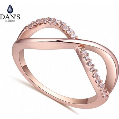 DANS 2 colors Real Brand AAA Zirconia Micro Inlays Simple Vintagle Fashion Ring for women New Sale Hot 116499Rose