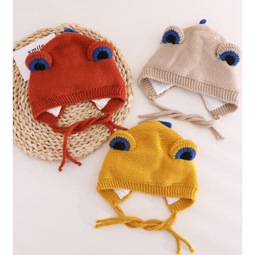 Cartoon Animal Big Eye Baby Hat Autumn Winter Warm Infant Toddler Beanie Bonnet Soft Ear Protection Newborn Girl Boy Knitted Cap