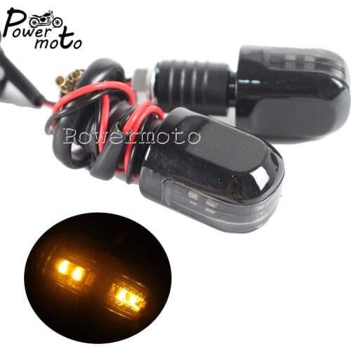 For Chopper Bobber Cafe Racer Road King Glide Street Motorcycle LED 7/8" Handlebar End Plug Turn Signal Indicator Blinker Light