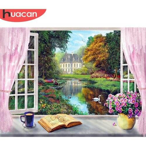 HUACAN Diamond Painting With Square Stones Scenery Hobby And Handicraft Diamond Embroidery For Children Picture Beading Beadwork