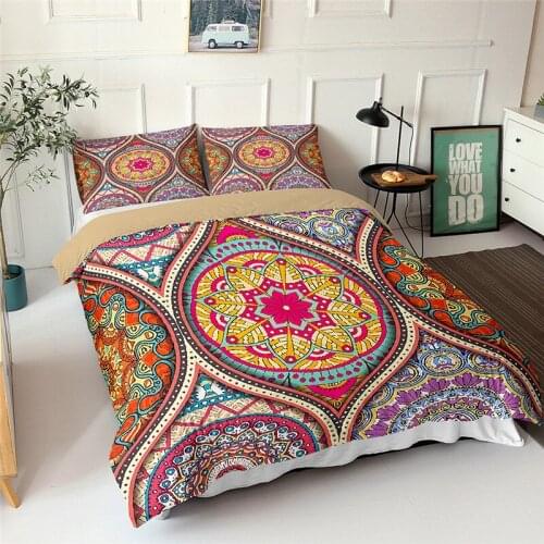 3D Bohemia bedding set King size mandala duvet cover set Comforter cover and pillowcase 3pcs Boho home decor Bedclothes