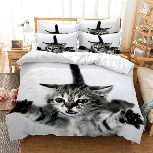 3D Cat Bedding Set Queen Bedding Duvet Cover Set Bedding Set Bed Cover Cotton Queen Bedroom Bed Cover Set Bed Set Bedding
